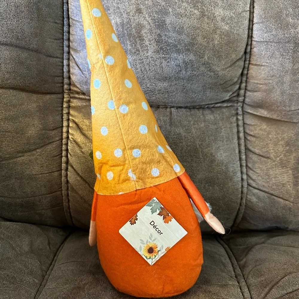 🌵 3/$15 Fall Autumn Leaf 14 inch tall fabric weighted gnome (see description)